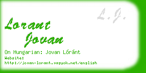 lorant jovan business card